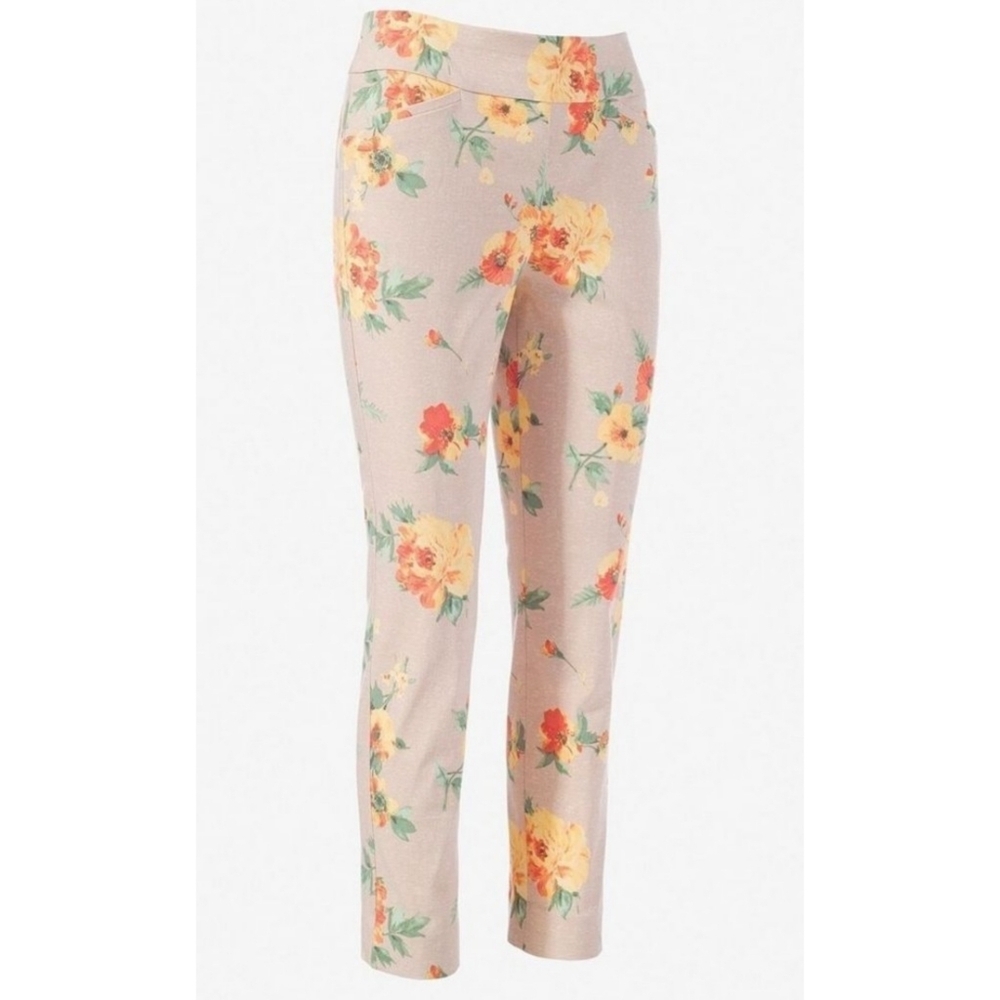 Chico's Perfect Stretch Blooming Beauty Josie Slim Ankle pants Size 1.5 (M)